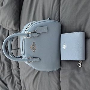 COACH Purse and matching wallet (light blue)